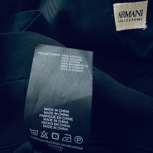 Armani Collezioni Black Dress Polyester Pants 50/34 Excellent Condition - Picture 6 of 13